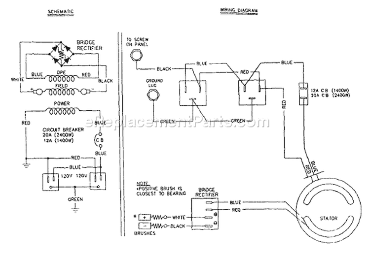 Page C Diagram and Parts List for 9157-0 L1400 Briggs and Stratton Generator